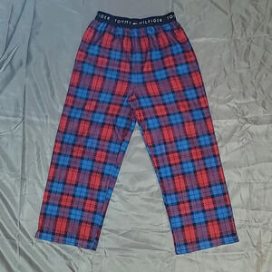 Tommy Hilfiger Boy's plaid pajama pants size 8/10 red and blue LOT J